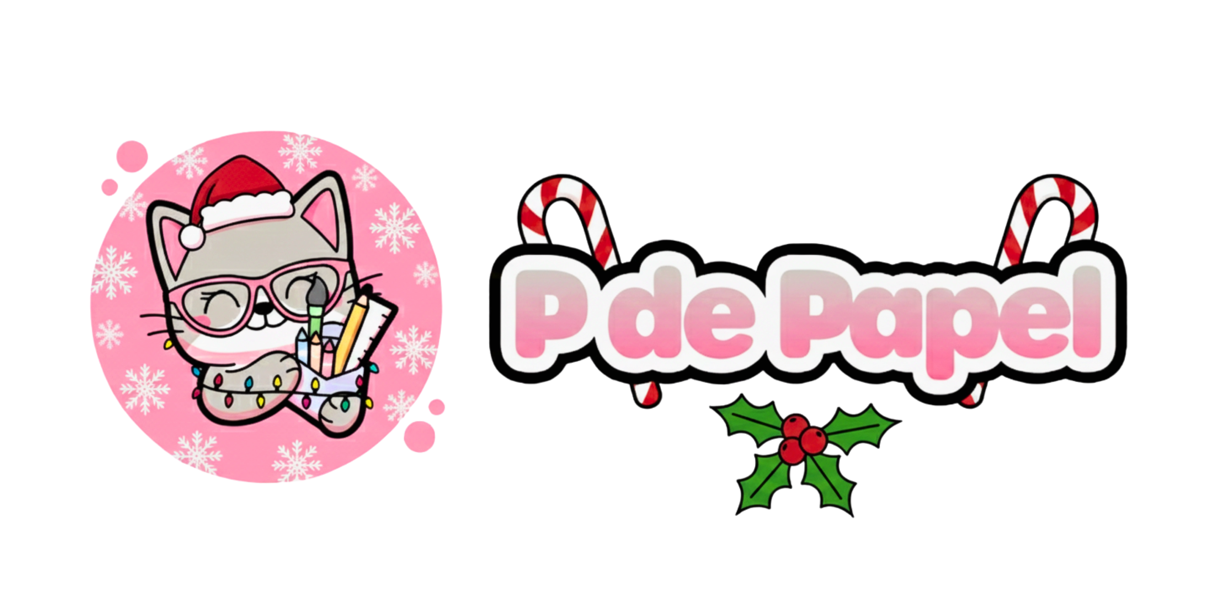 Logo Papelería P de Papel con nombre al lado